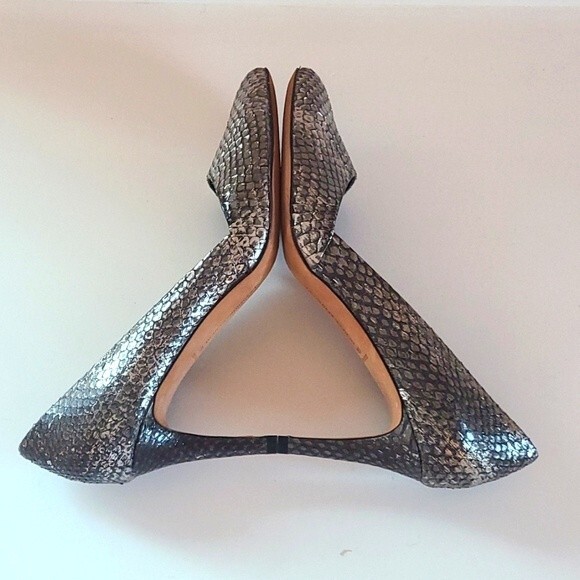 Rebecca Minkoff " Brie" D'orsay pumps, Charcoal snake print Size 10 - Picture 7 of 13